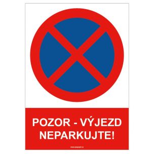 Tab.Pozor-vyjezd neparkujte